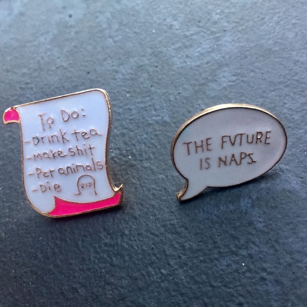Set of two enamel pins